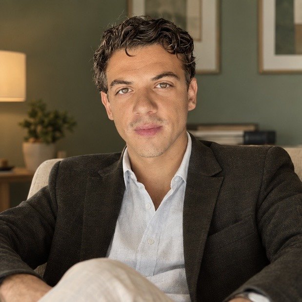 Il Dott. Marco Boscarino seduto in poltrona nel suo studio